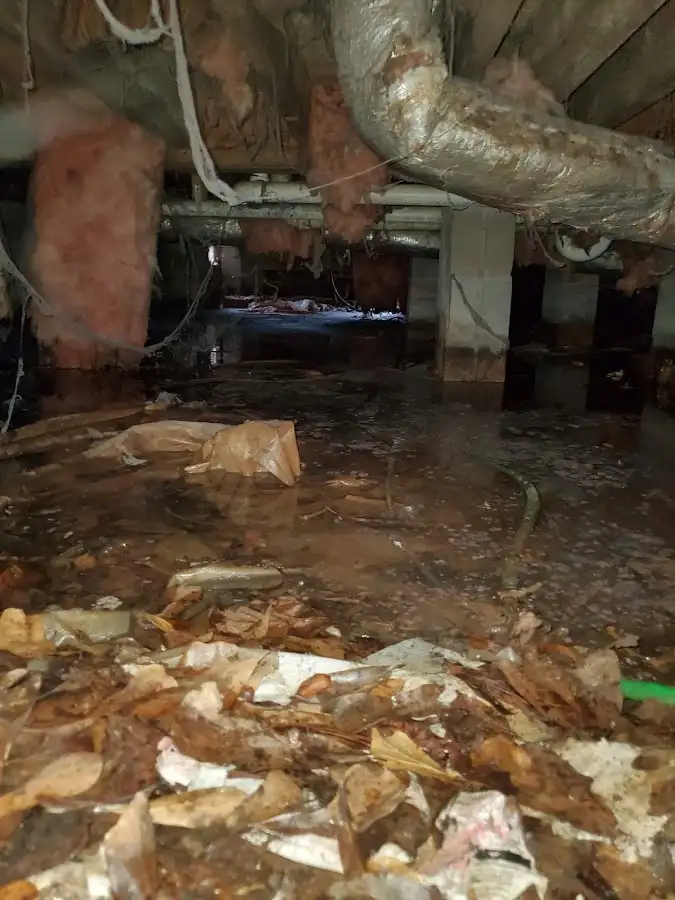 Crawl space flood assessment for Commercial Water Damage Restoration in Shoreview